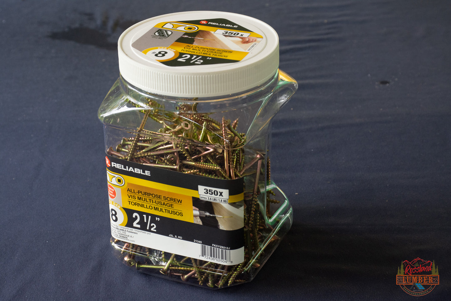 Multi Purpose #8 x 2-1/2" Flat Head Yellow Zinc Screws