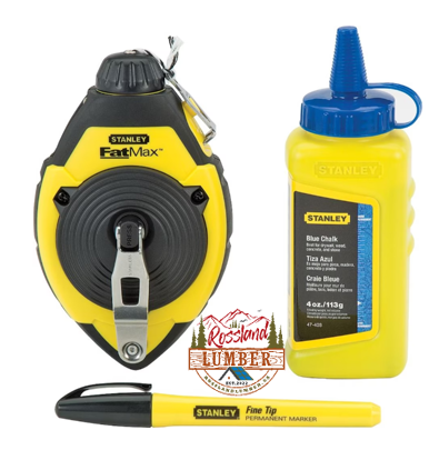 STANLEY® FATMAX® 30m/100' Chalk Line Reel w/ 4oz Blue Chalk & Marker