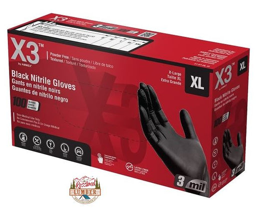 Glove Nitrile Black XL (100pk)